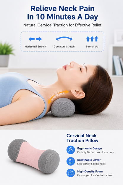 Cervical Traction Pillow — Neck & Shoulder Pain Relief in 30 Minutes a Day